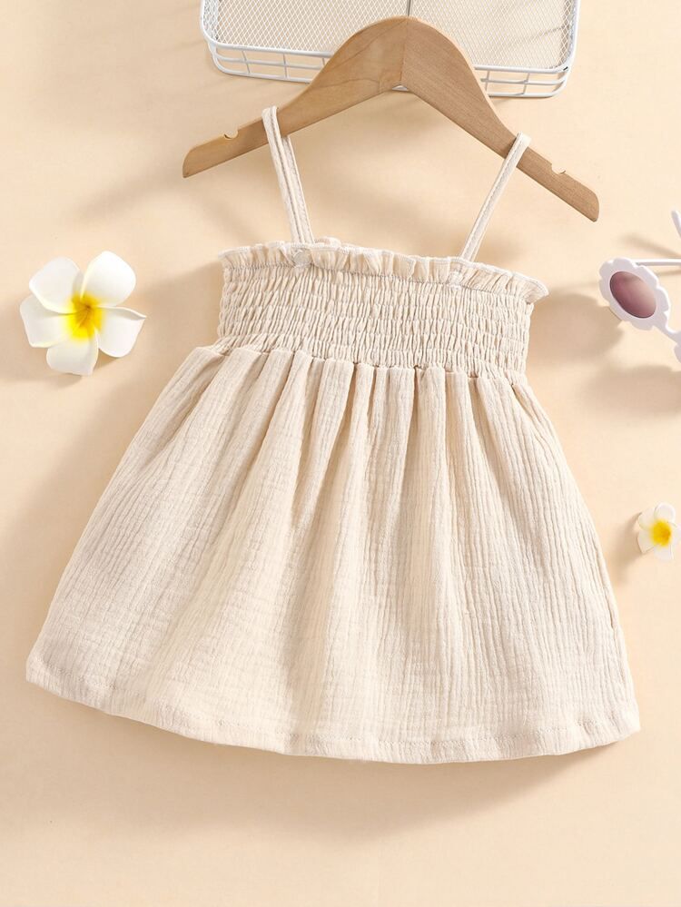 Baby Shirred Frill Trim Cami Dress | SHEIN