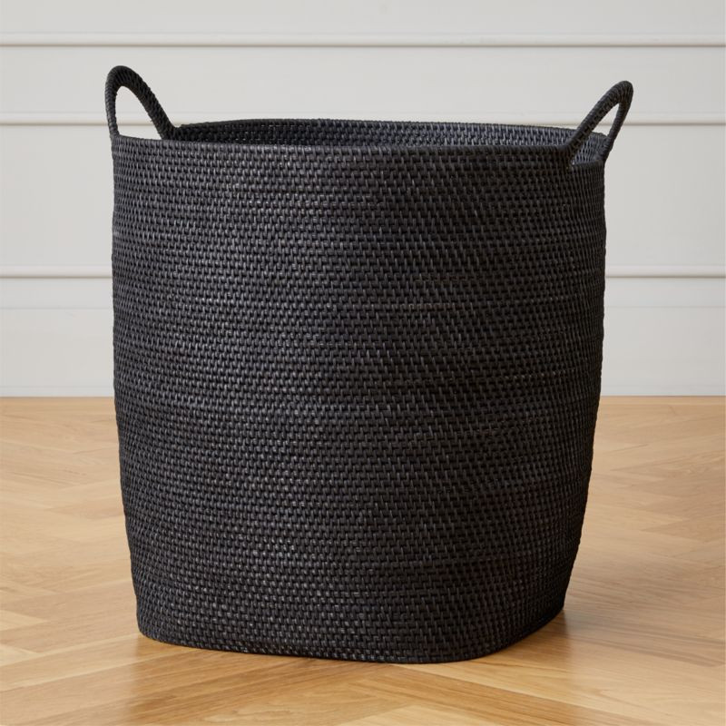 Jazz Large Black Basket with Handles | CB2 | CB2