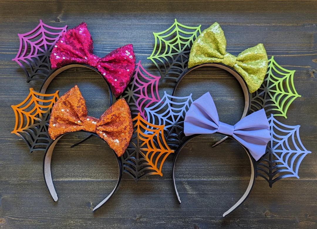 Spider Web Mouse Ears 3D Printed Ears Mickey Inspired Boo to You - Etsy | Etsy (US)