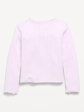 Long-Sleeve Pointelle Button-Front Top for Toddler Girls | Old Navy (US)
