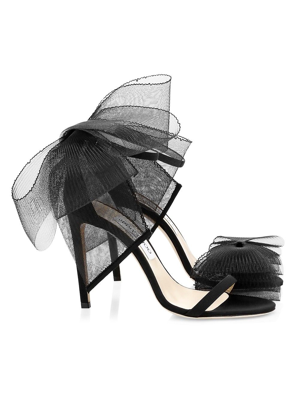 Jimmy Choo Aveline Tulle Bow Suede Sandals | Saks Fifth Avenue