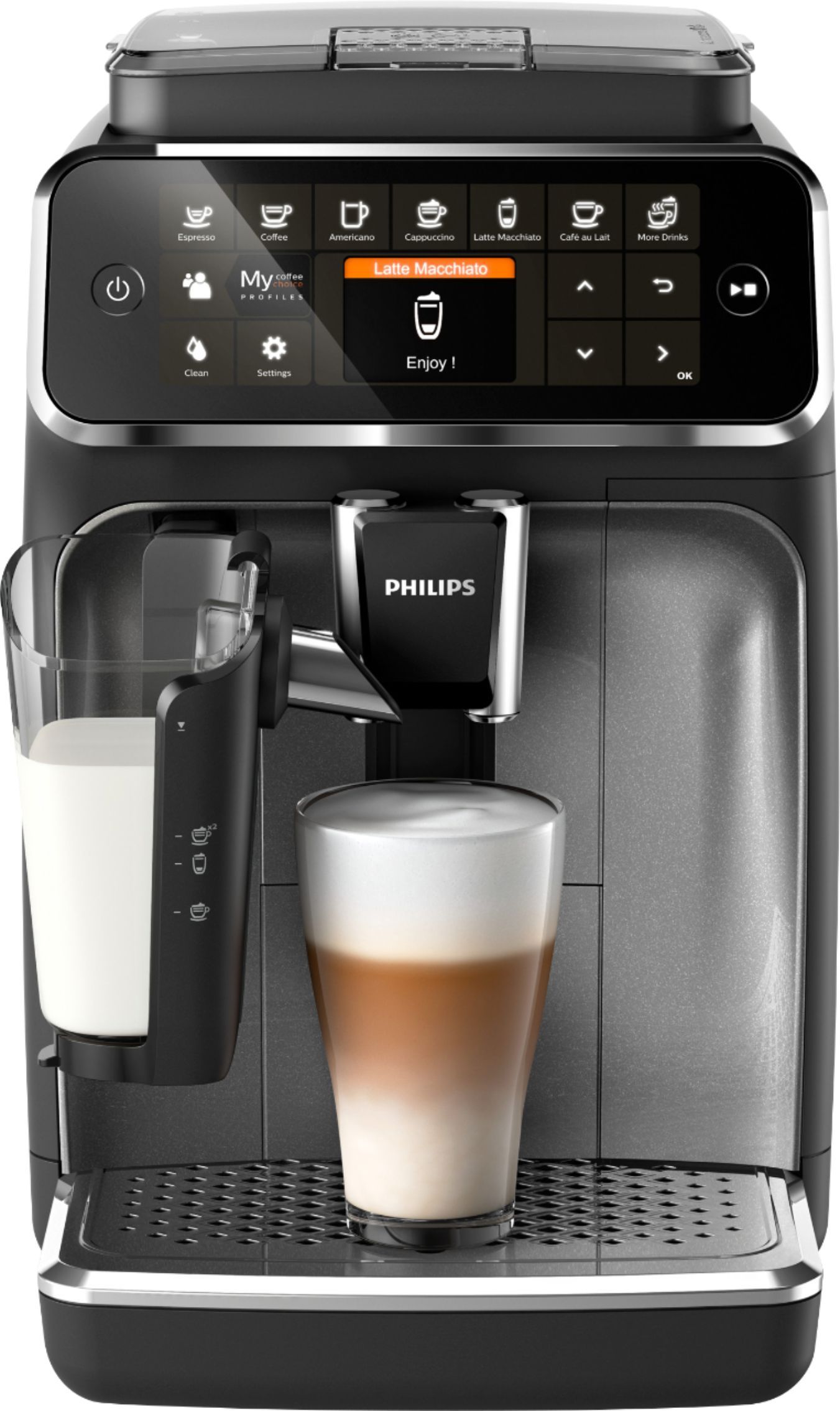 Philips 4300 Series Fully Automatic Espresso Machine with LatteGo Milk Frother, 8 Coffee Varietie... | Best Buy U.S.