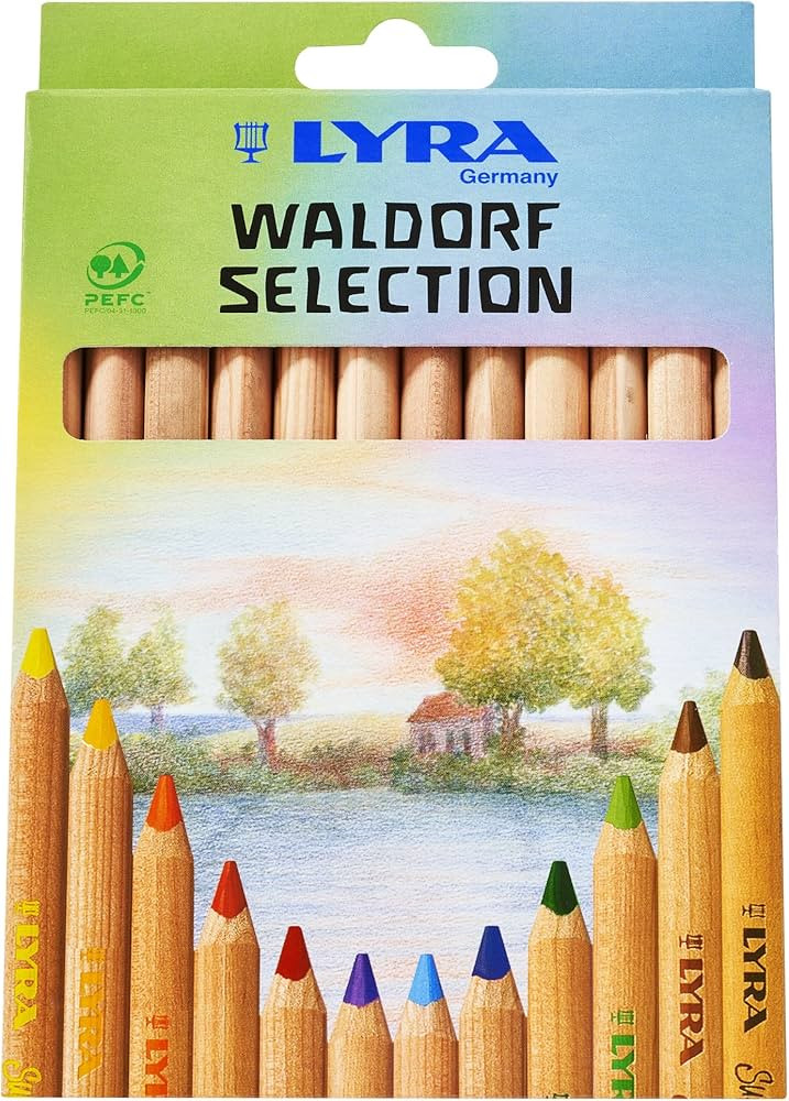LYRA Waldorf Selection Giant Triangular Colored Pencil, Unlacquered, 6.25 Millimeter Cores, Assor... | Amazon (US)