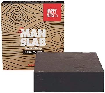 Man Slab Natural Soap for Men | Handmade in USA | Men's Bar Soap by Happy Nuts | 5oz (Naughty List) | Amazon (US)