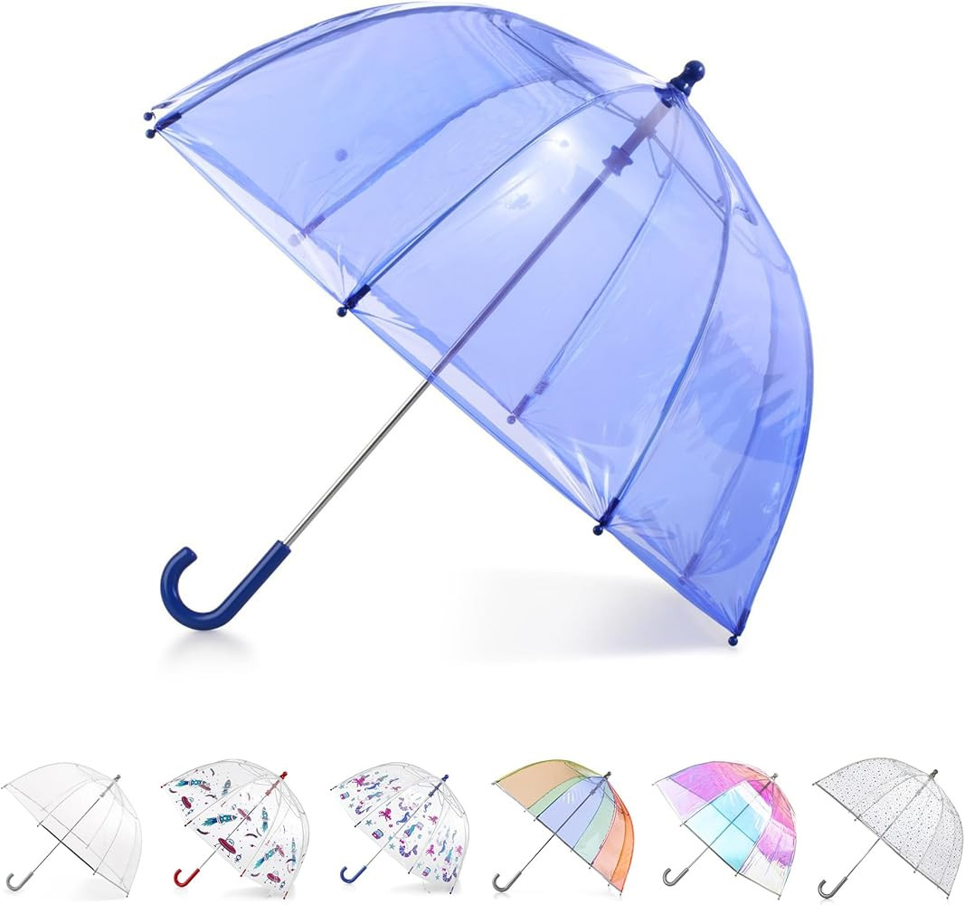 totes Kids Clear Lightweight Dome Canopy Bubble Umbrella with Wind and Rain Protection | Amazon (US)