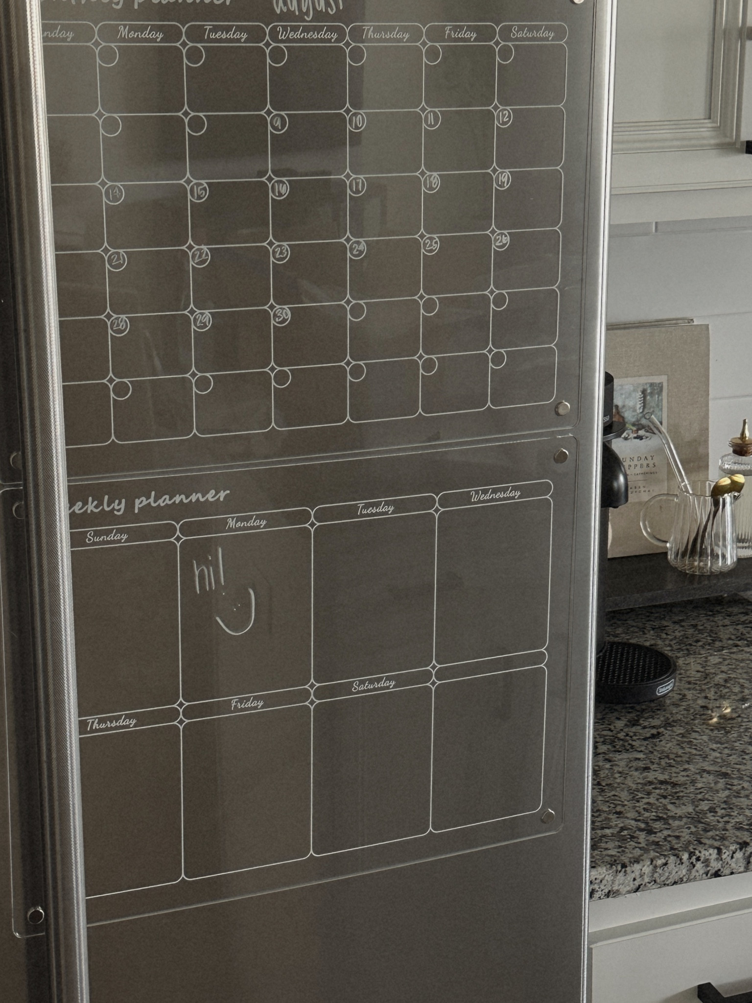 These acrylic calendars from amazon are less than $20 for both — love how sleek and minimal it looks and it helps us stay organized!

#amazonfinds #amazonorganization #amazonhome

#LTKfindsunder50 #LTKhome