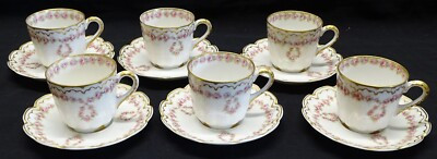 Theo Haviland Schleiger 319 Set of 6 Demitasse Cups & Saucers - Pink Roses  | eBay | eBay US