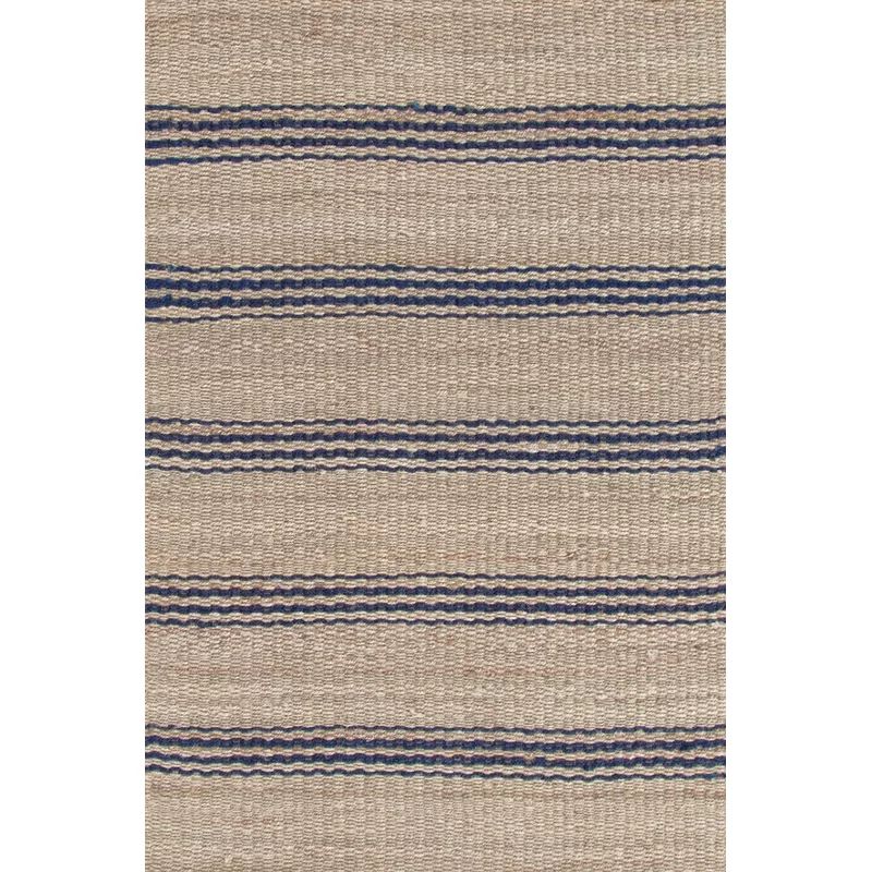 Jute Ticking Striped Handmade Flatweave Jute/Sisal Tan/Blue Area Rug | Wayfair North America