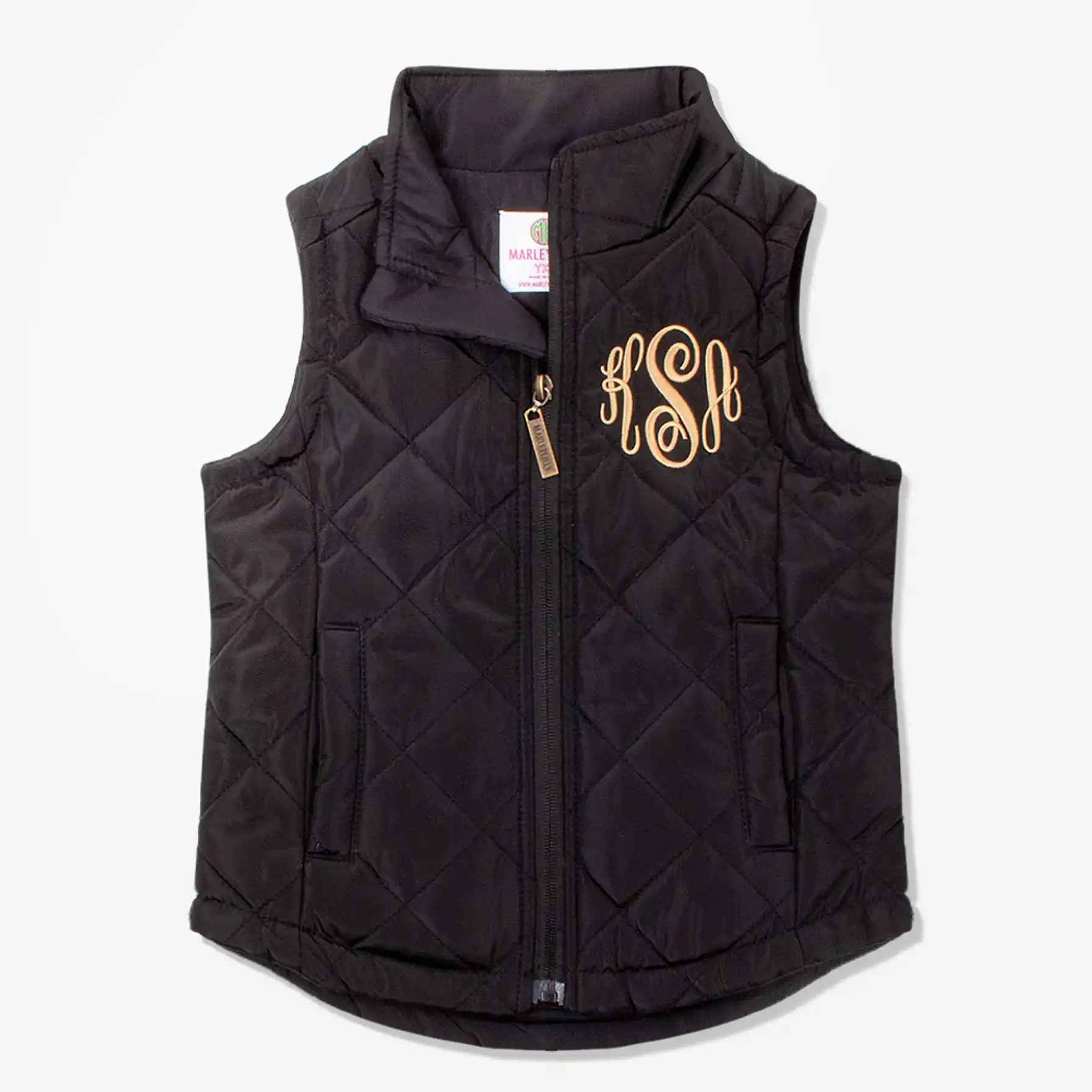 Monogrammed Kids Puffer Vest | Marleylilly
