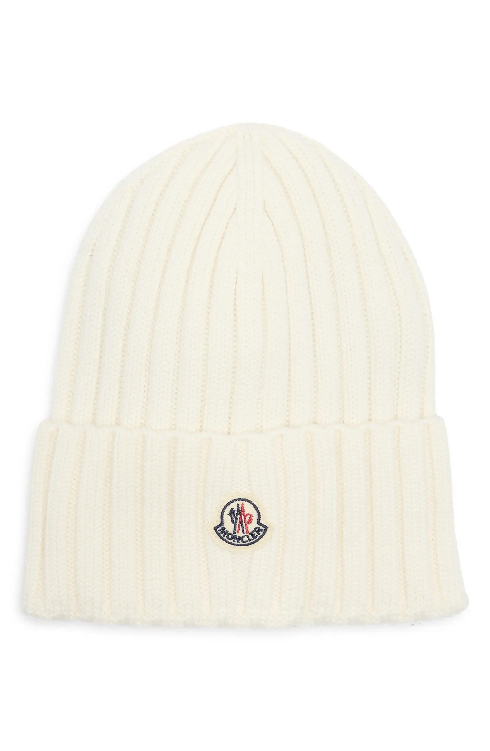 Logo Patch Rib Wool Beanie | Nordstrom