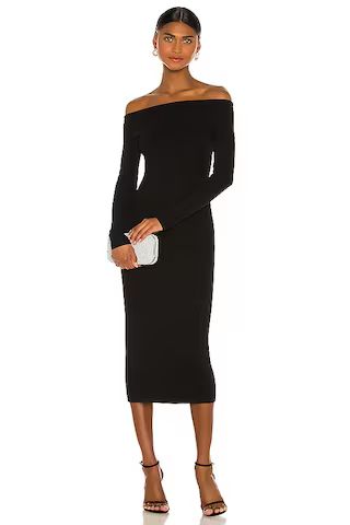 Bardot Off Shoulder Knit Dress in Black from Revolve.com | Revolve Clothing (Global)