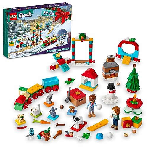 LEGO Friends 2023 Advent Calendar 41758 Christmas Holiday Countdown Playset, 24 Collectible Daily Surprises Including 2 Mini-Dolls and 8 Pet Figures | Amazon (US)