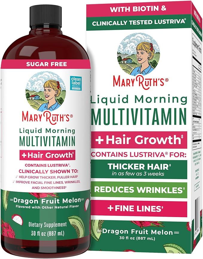 MaryRuth's Liquid Multivitamin+Hair Growth | Clinically Tested for Thicker Hair & Facial Wrinkles... | Amazon (US)