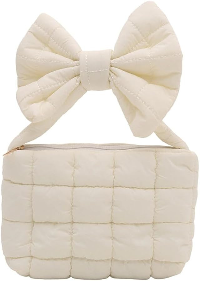 Mini Puffer Wristlet Wallet Puffy Tote Bag for Women Small Quilted Handbag Evening Clutch Bow Y2k... | Amazon (US)