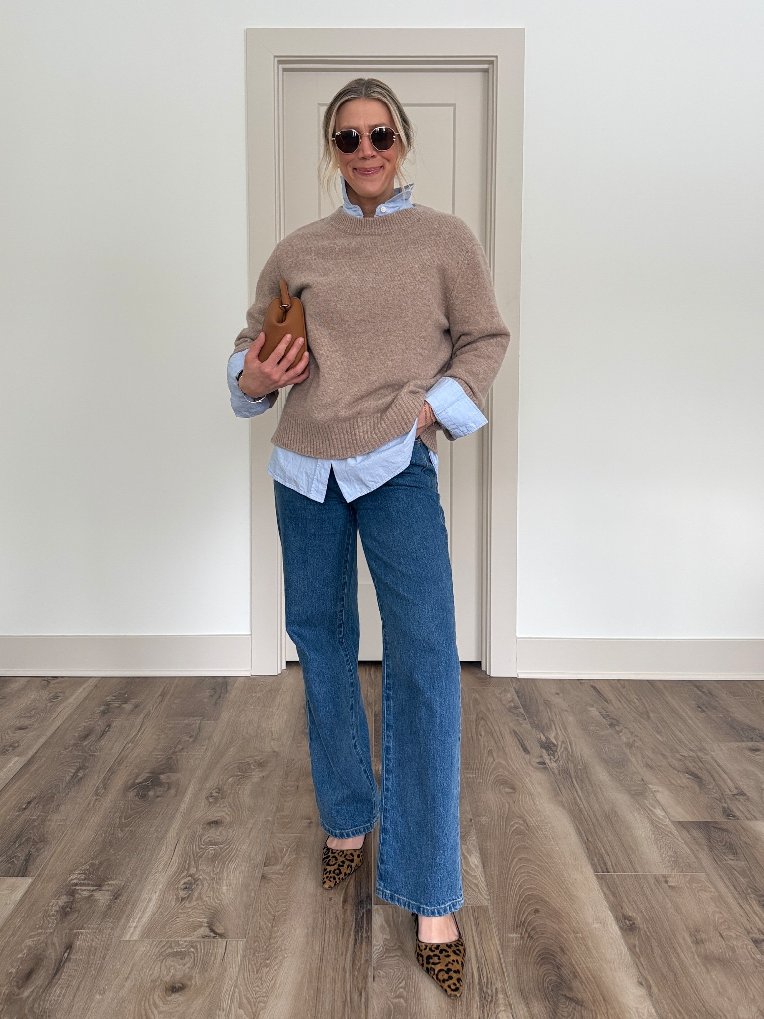 Wearing 25 jeans (code: DJXLAW20), XS button-up, small sweater, heels ttss

#LTKootd #LTKgrwm #LTKOver40