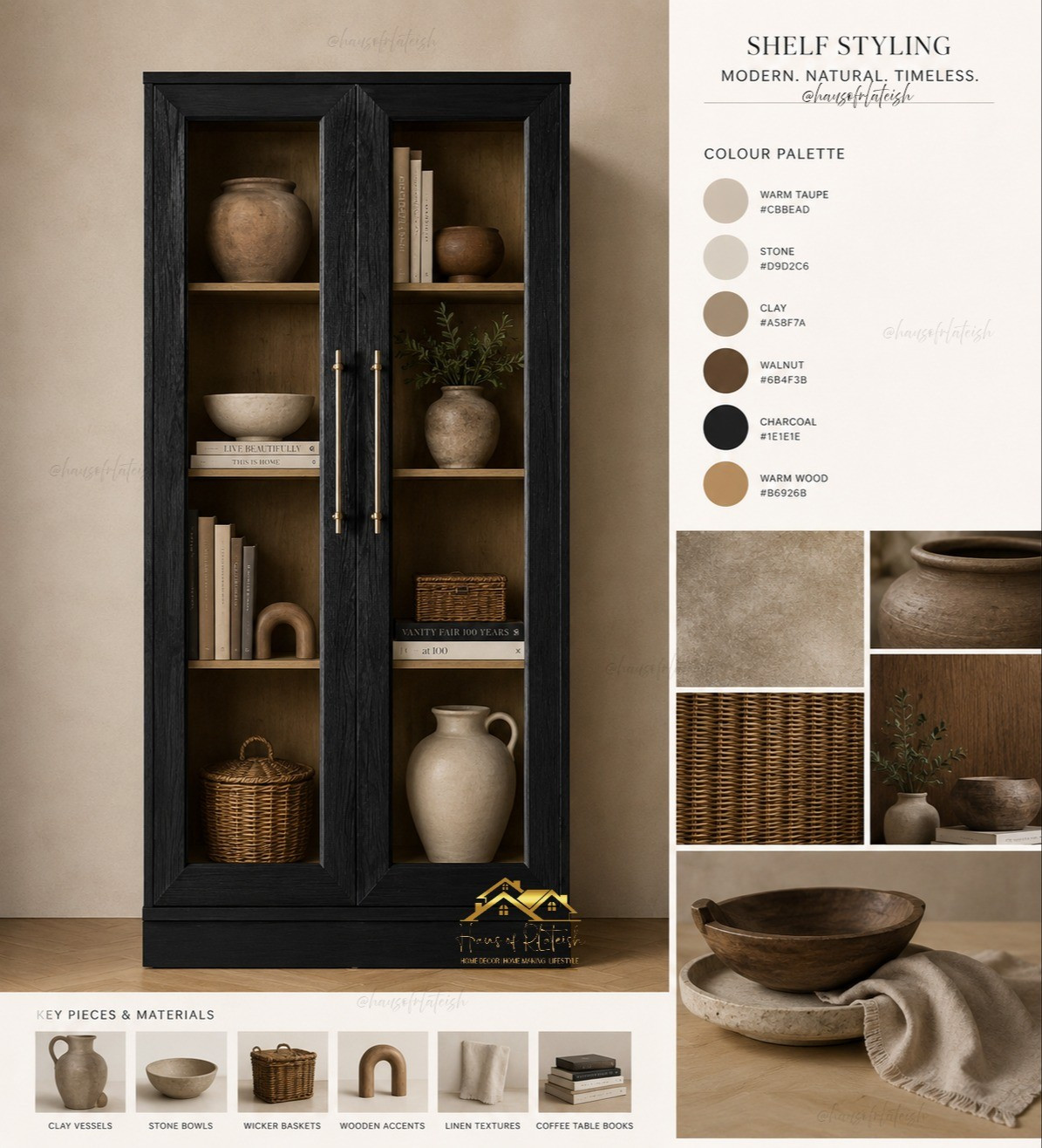 Elevate your space with this stunning modern black bookcase styled in a warm, organic luxury aesthetic. ✨ Think RH-inspired shelf styling with timeless clay vessels, natural wood accents, woven wicker baskets, textured stone bowls, linen books, and earthy greenery for a curated, designer look. These neutral decor pieces create effortless balance, warmth, and texture while making your shelves feel elevated and collected, not cluttered.  #LTKHome #LTKStyle #LTKFinds #ShelfStyling #OrganicModern #ModernHomeDecor #RHInspired #NeutralHome #HomeDecor #InteriorStyling #StyledShelves #BookshelfDecor #LuxuryInteriors #EarthyHome #ModernInteriors #HomeInspo #CozyHome #TimelessDesign #DecorInspiration #InteriorDesign #NeutralAesthetic #HomeStyling #WovenDecor #ClayVase #DesignerLook #LivingRoomDecor #EntrywayDecor #ShelfDecor #LuxuryHome #CurrentHomeView 

#LTKU #LTKSaleAlert #LTKdayinmylife