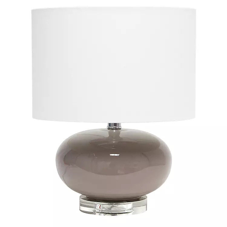 Brown Glass Short Oval Table Lamp | Kirkland's Home