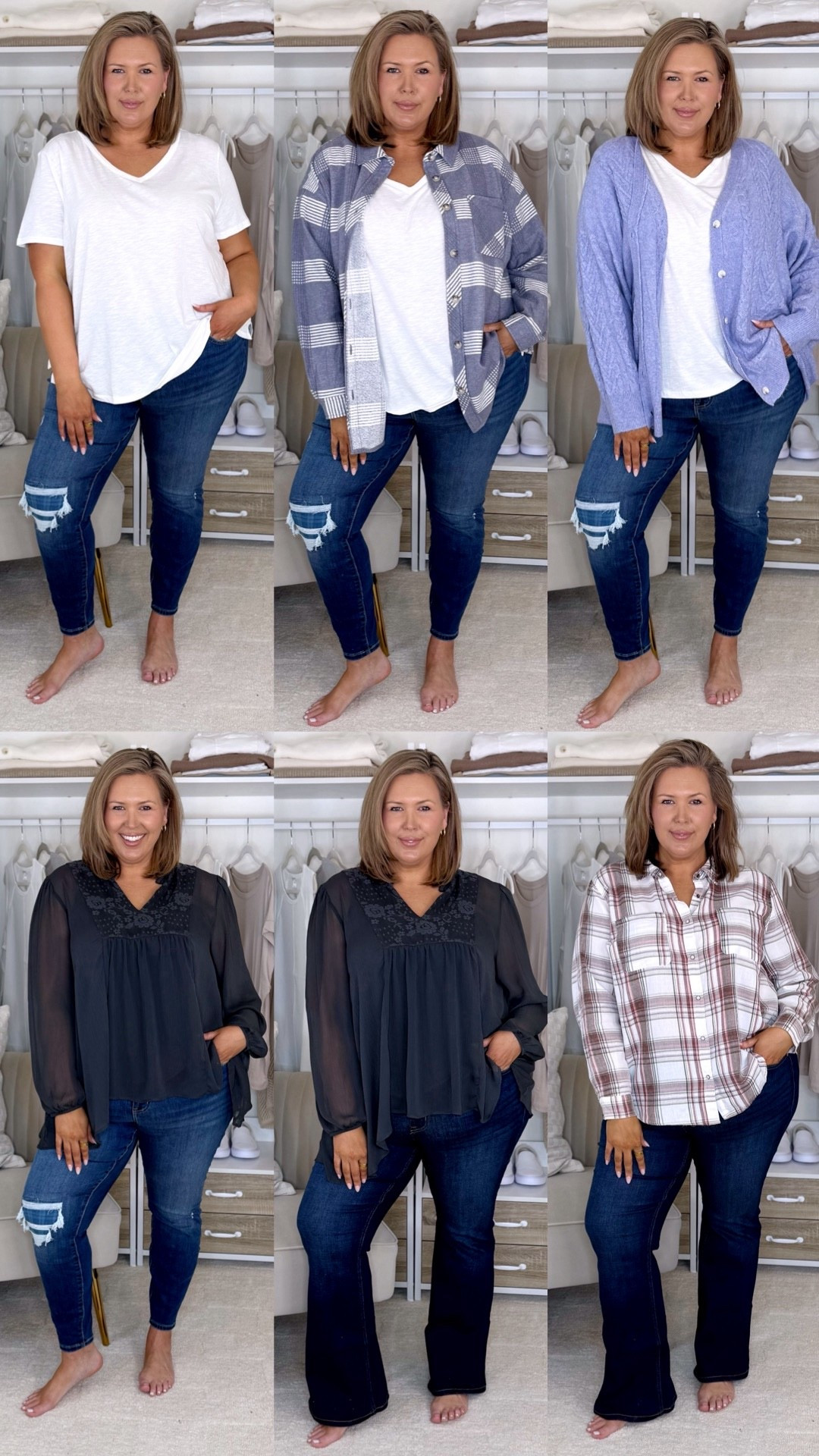 Maurices plus size haul! 1. Wearing an 18 in the jeans, 2X in the white top! 2. Wearing a 2X in the shacket. 3. The blue cardigan is a 2X! 4. Wearing a 2X in the top and 18 in the jeans! 5. Wearing a 2X in the top and 18 in the jeans! 6. Wearing a 2X in the flannel top!

Plus size fashion, everyday outfit ideas, trendy fashion, comfy casual, mom style, midsize fashion, Maurices haul

#LTKMidsize #LTKPlusSize #LTKOver40