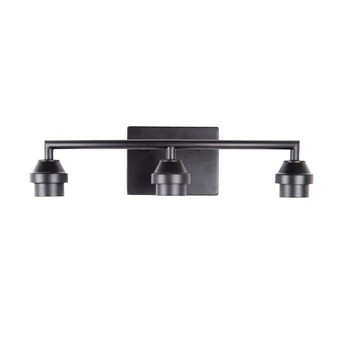 Style Selections 18.63-in 3-Light Black Transitional Vanity Light | Lowe's