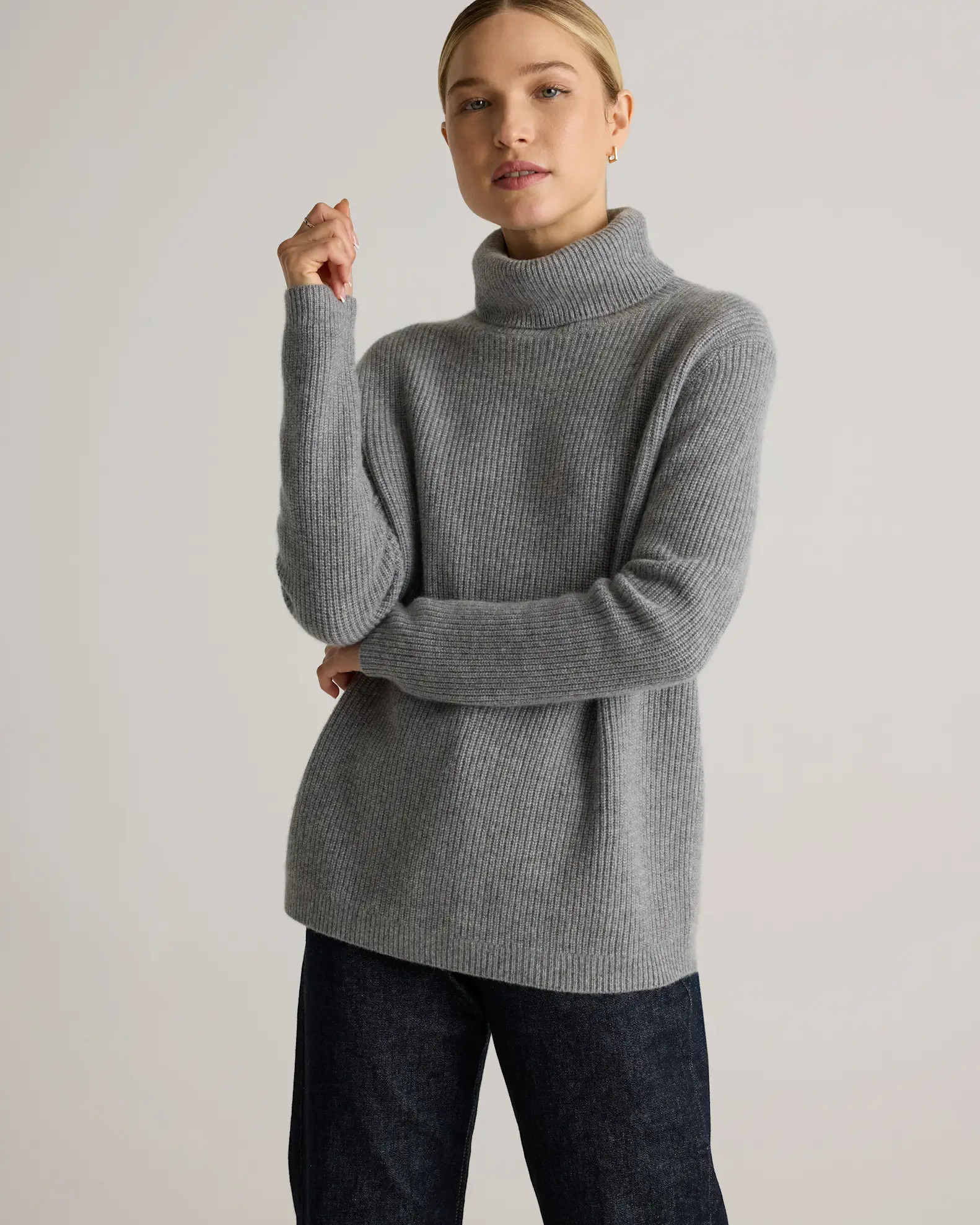 Mongolian Cashmere Fisherman Turtleneck Sweater | Quince