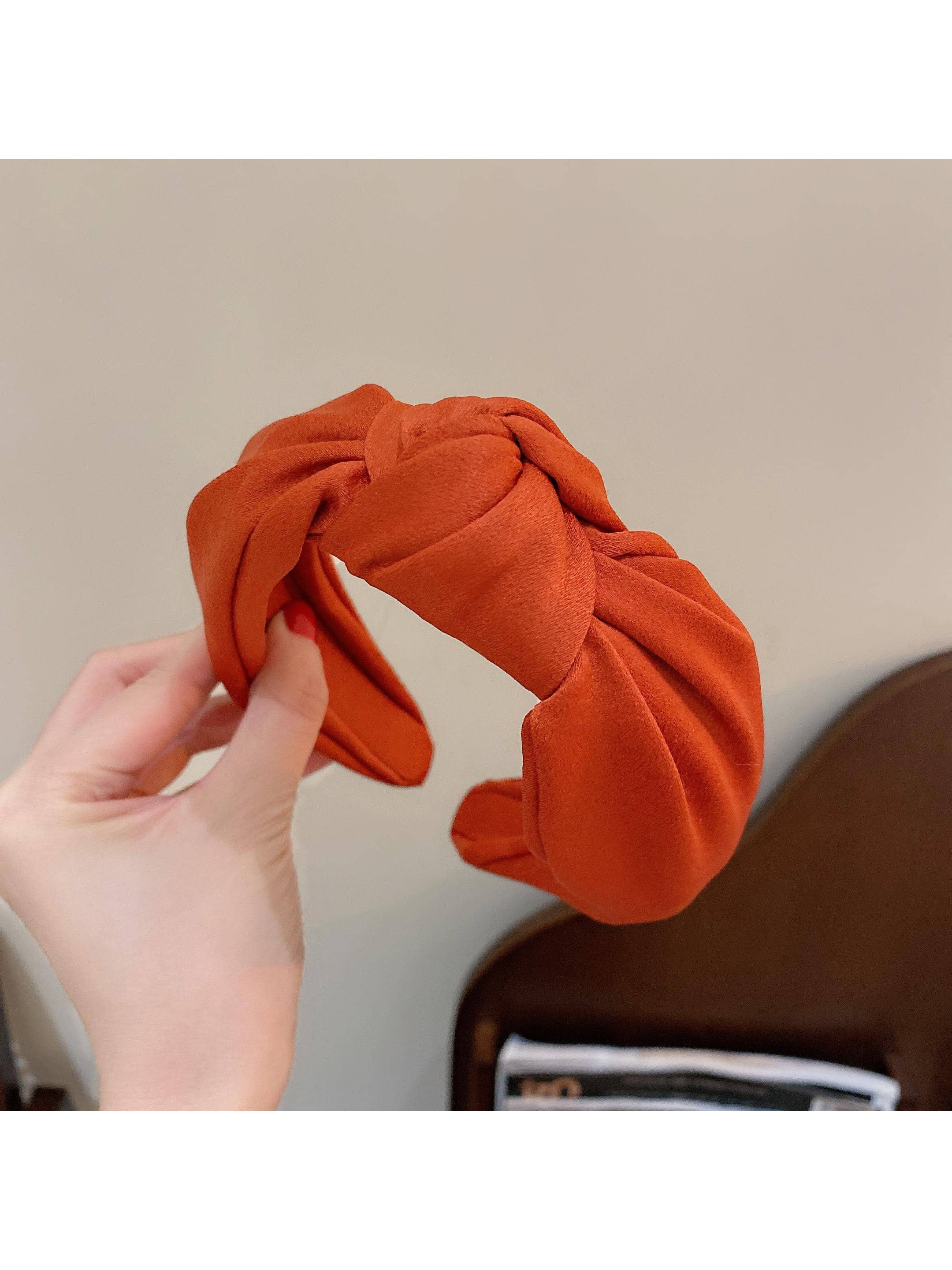 Solid Ruched Wide Headband Casual | SHEIN