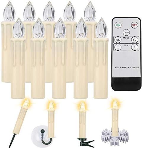 FREEPOWER 10 PCS LED Window Flameless Taper Candle, Battery Operated Flickering Candles Lights wi... | Amazon (US)