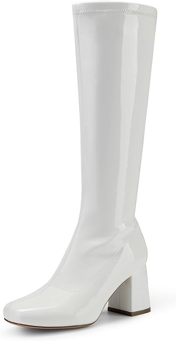 DREAM PAIRS Women's Gogo Boots, Square Toe Chunky Knee High Boots For Women | Amazon (US)