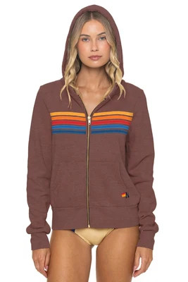 5 STRIPE HOODIE - MOCHA | Aviator Nation