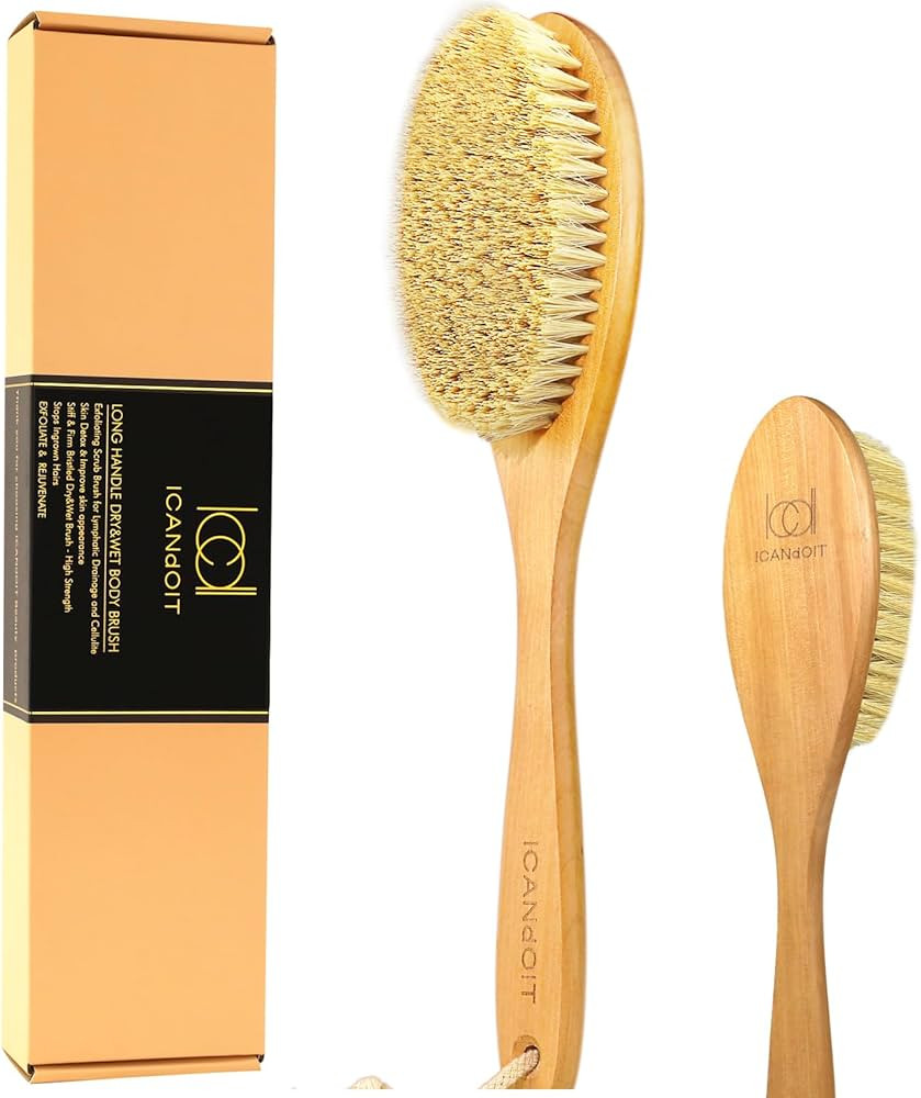 Very Stiff Dry Skin Brush for Men&Women, Long Handle Dry Brushing Body Brush for Cellulite and Ly... | Amazon (US)