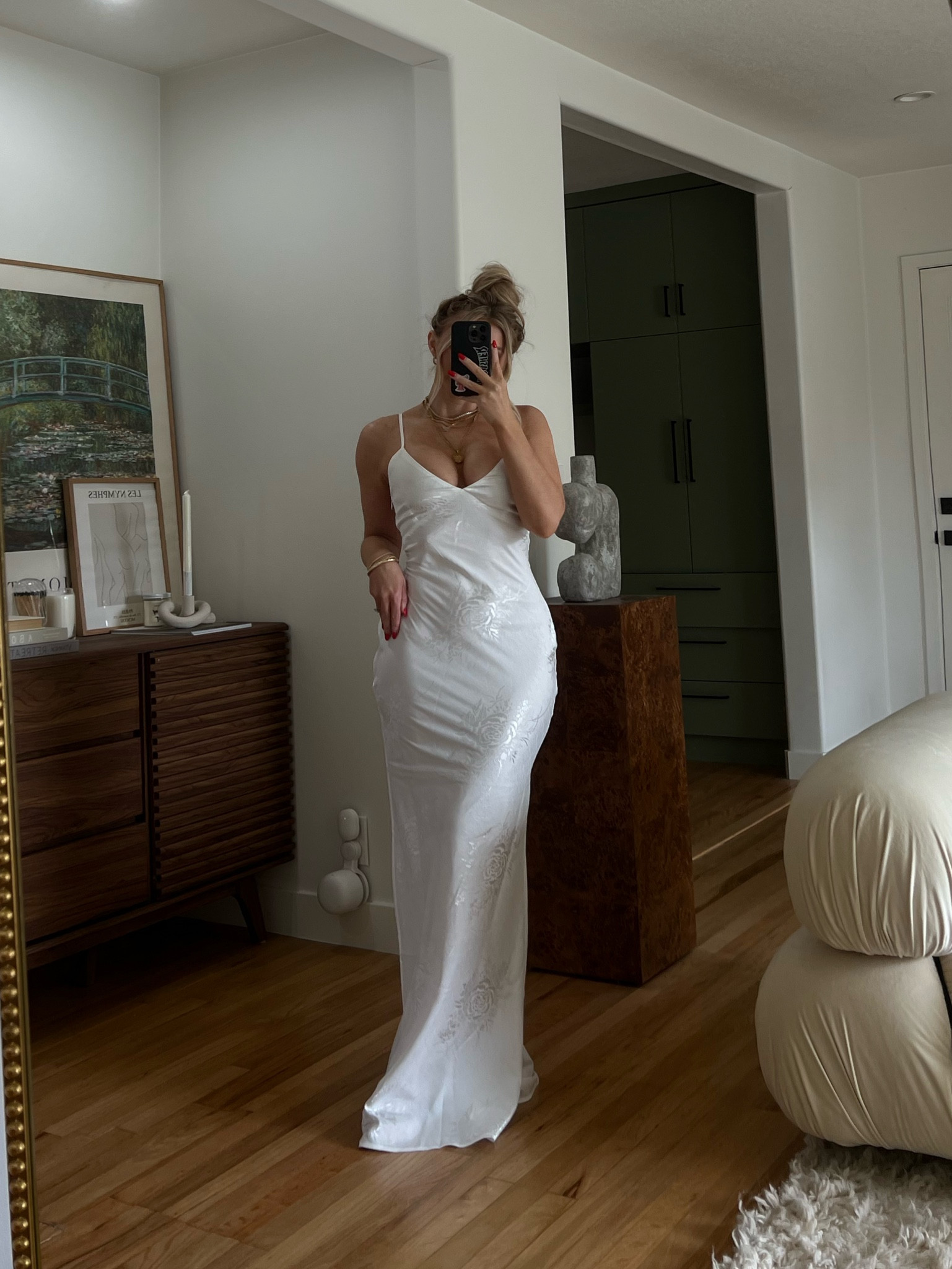 isbell satin maxi dress white Strapless Satin Maxi Dress in White