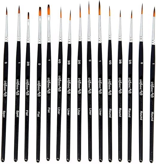 Virtuous Arts Fine Paintbrushes, Handmade Detail Paint Brush Set - for Acrylic, Watercolor, Oil -... | Amazon (US)