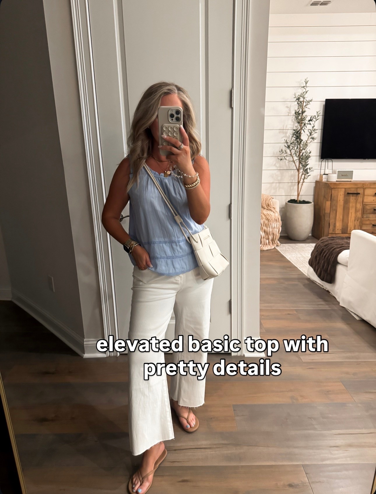 Walmart fashion Walmart finds summer tank, everyday casual outfit, white jeans outfit, tank size small, white jeans size medium

#LTKOver40 #LTKPetite