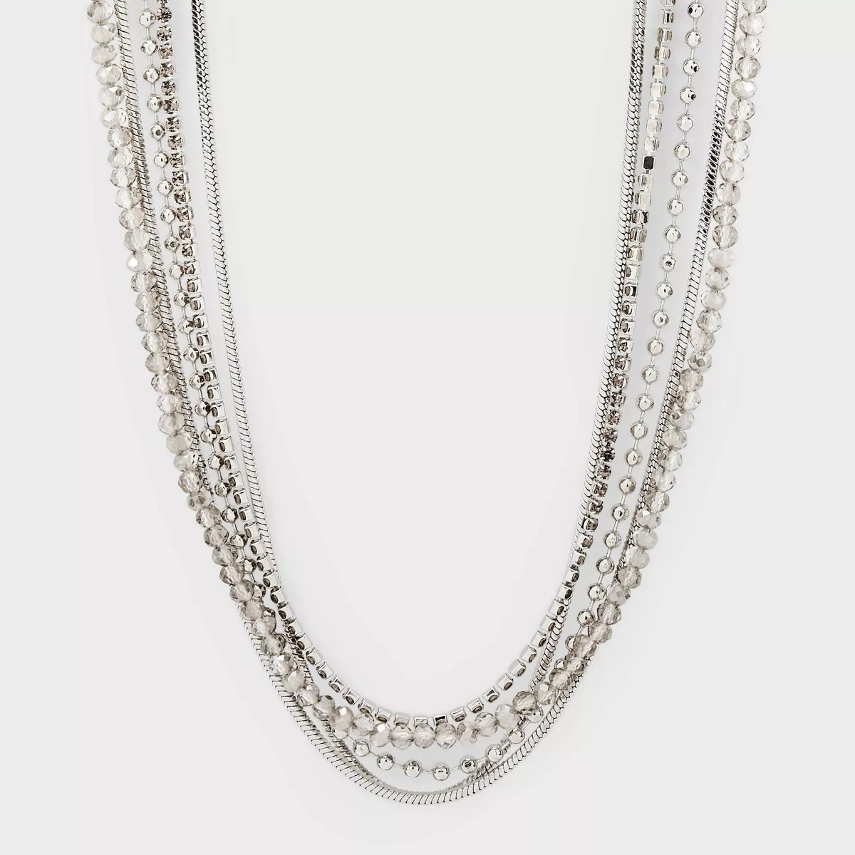 Beaded Glass Multi-Strand Necklace - A New Day™ Silver | Target