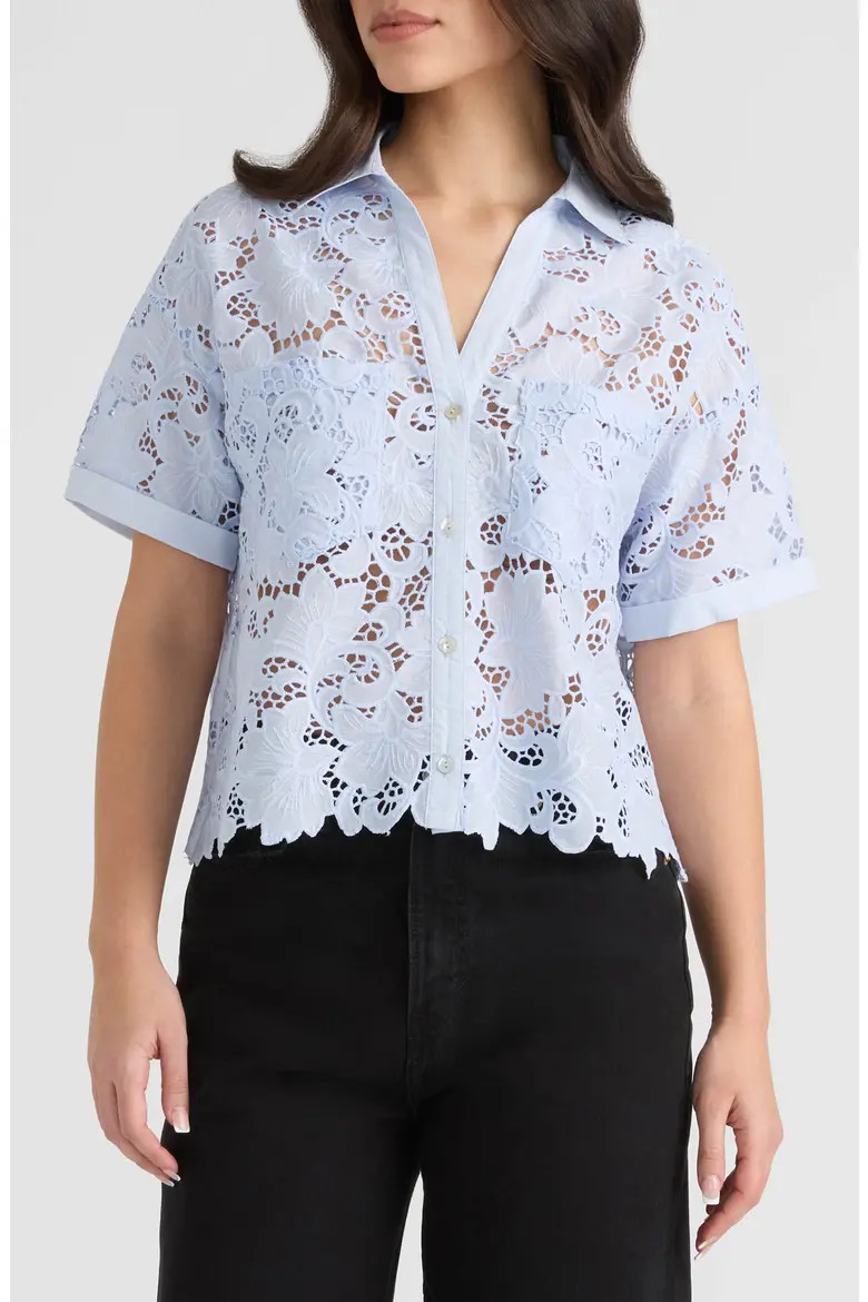 Sheer Lace Camp Shirt (Women) | Nordstromrack | Nordstrom Rack