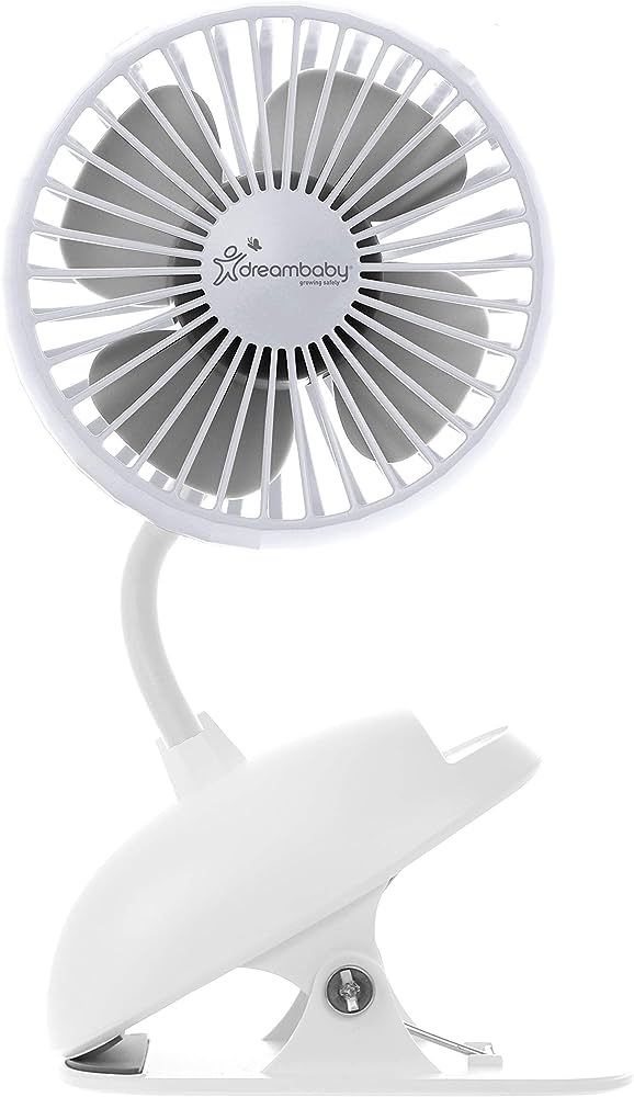 Dreambaby Portable USB Rechargeable Clip-On Stroller Fan - with Breeze Mode - White - Model L2348 | Amazon (US)