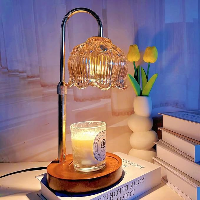 LILOOVKE Lampe chauffante pour bougie Lampe à bougie fleurie dimmable avec minuterie Hauteur ré... | Amazon (FR)