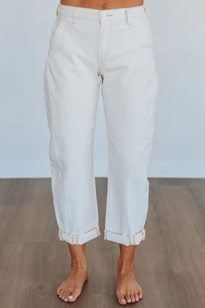 Mallorie Risen Jeans - Ivory | Wild Oak Boutique