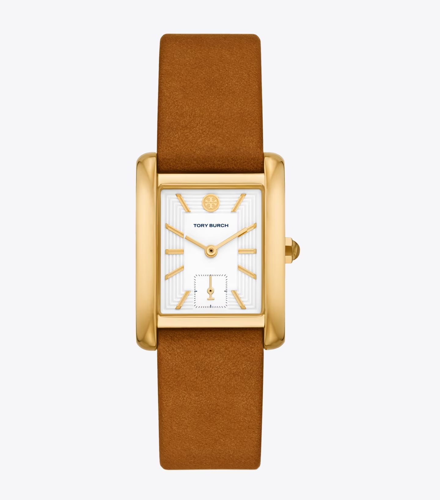 ELEANOR WATCH, LUGGAGE LEATHER/GOLD-TONE STAINLESS STEEL, 25 X 36 MM | Tory Burch (US)