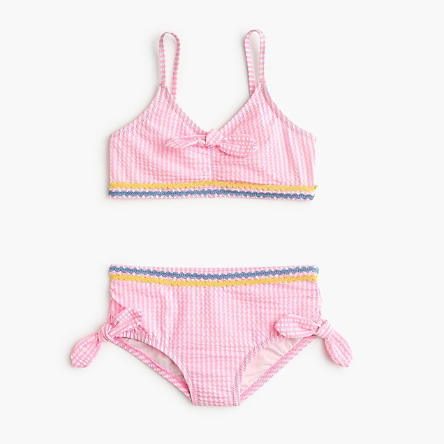 Girls' bikini set in seersucker | J. Crew US