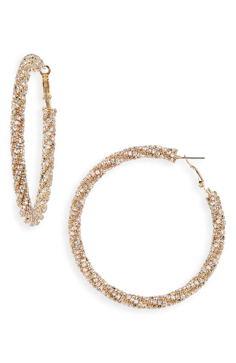 Pavé Twisted Hoop Earrings | Nordstrom