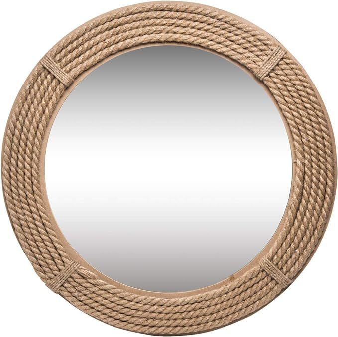 Foreside Home and Garden 23.75 inch Diameter Round Wrapped Rope Wall Mirror, Brown | Amazon (US)