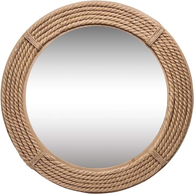 Foreside Home and Garden 23.75 inch Diameter Round Wrapped Rope Wall Mirror, Brown | Amazon (US)
