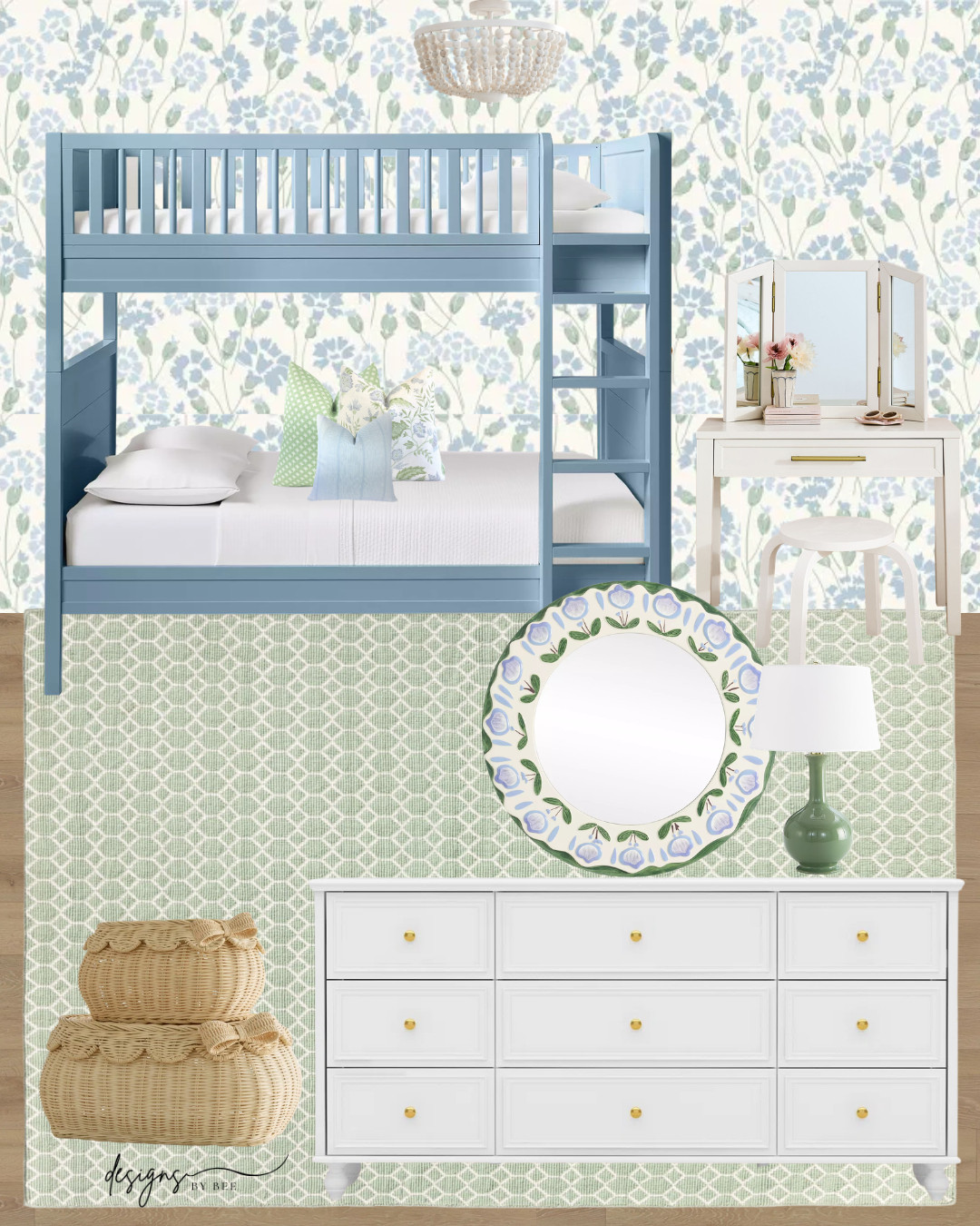 bunk bed girls bedroom, shared girls bedroom, blue girls bedroom, girls bedroom inspo, bedroom inspo for teen girls, teen girl room, preppy bedroom  

 #LTKHome #LTKKids