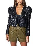 [BLANKNYC] Womens Womens Sequence Puff Sleeve Cropped Open Blazer, Comfortable Coat, Stylish Wind... | Amazon (US)