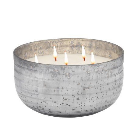 8.5 Gray Candle on Striped Glass Bowl | Walmart (US)
