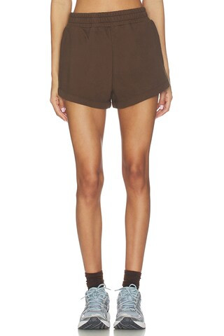 Lumi Trim Knit Micro Short in Dark Brown & Black | Revolve Clothing (Global)