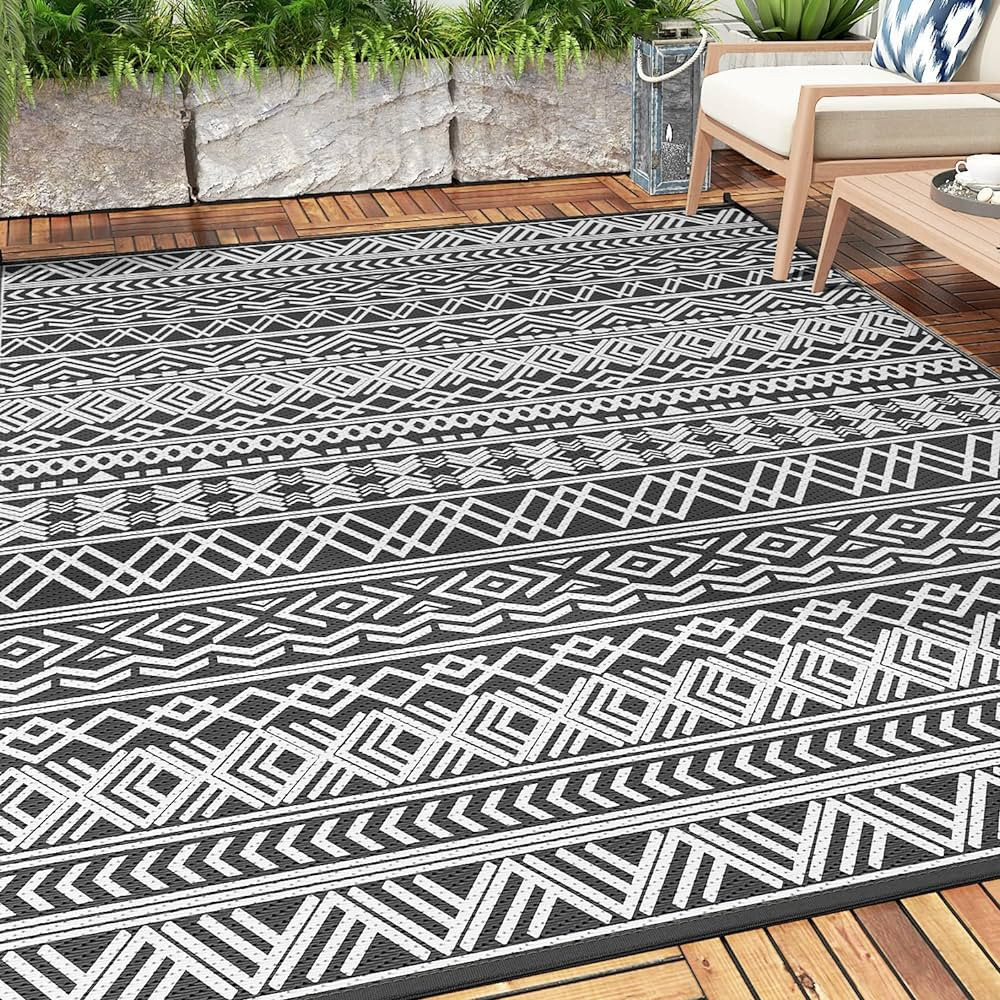 MontVoo-Outdoor Rug Carpet for Patio RV Camping 6x9ft Waterproof Reversible Portable Plastic Stra... | Amazon (US)