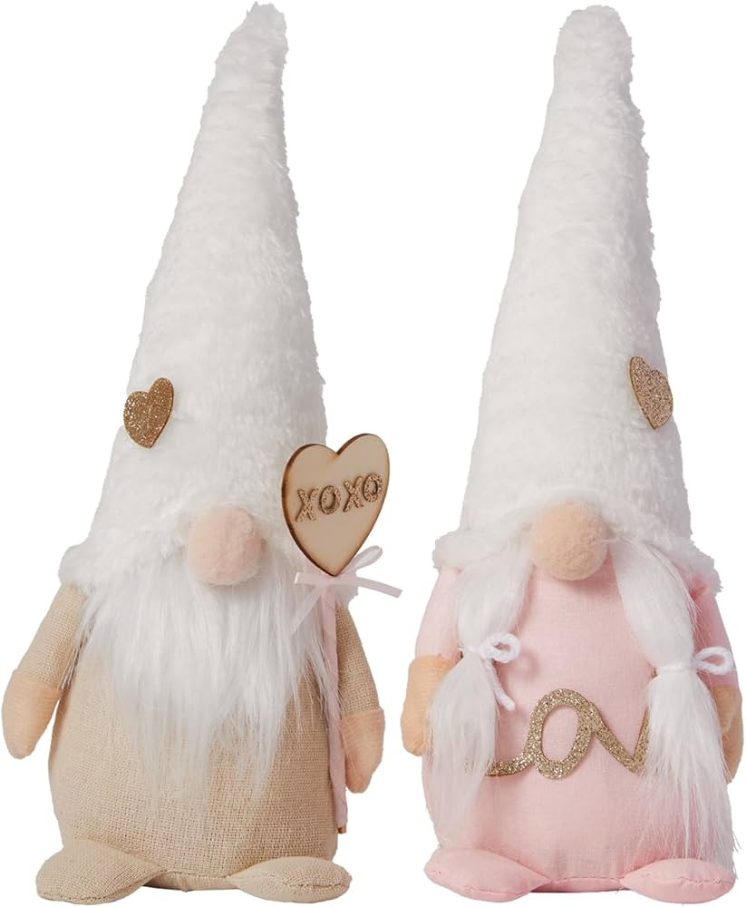 DN DECONATION Valentine's Day Decorations for Home, Valentines Plush Gnomes, 2PCS Pink & White St... | Amazon (US)