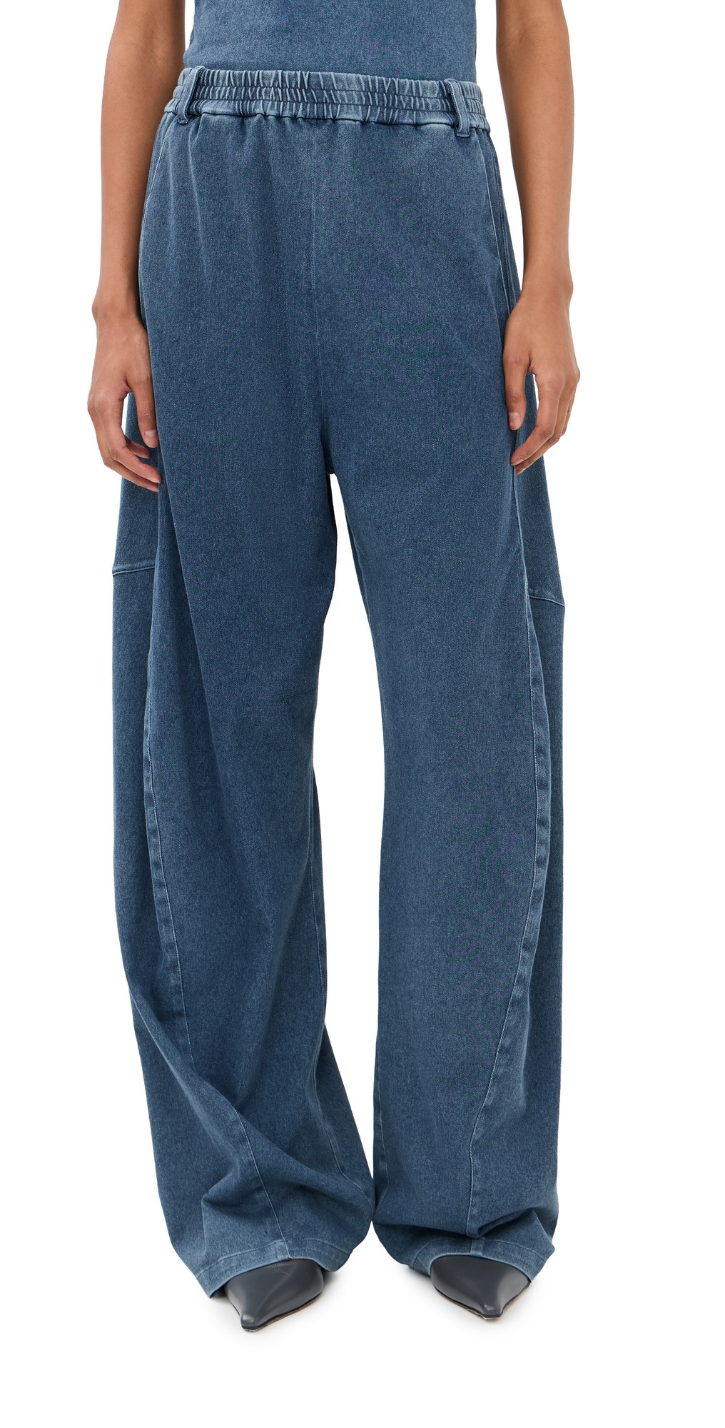 Tibi Stretch Denim Knit Winslow Pants Classic Wash M | Shopbop