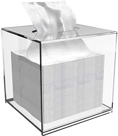 Cq acrylic Tissue Box Holder with Cover Square,Facial Tissue Dispenser Box Case for Countertop,Cl... | Amazon (US)